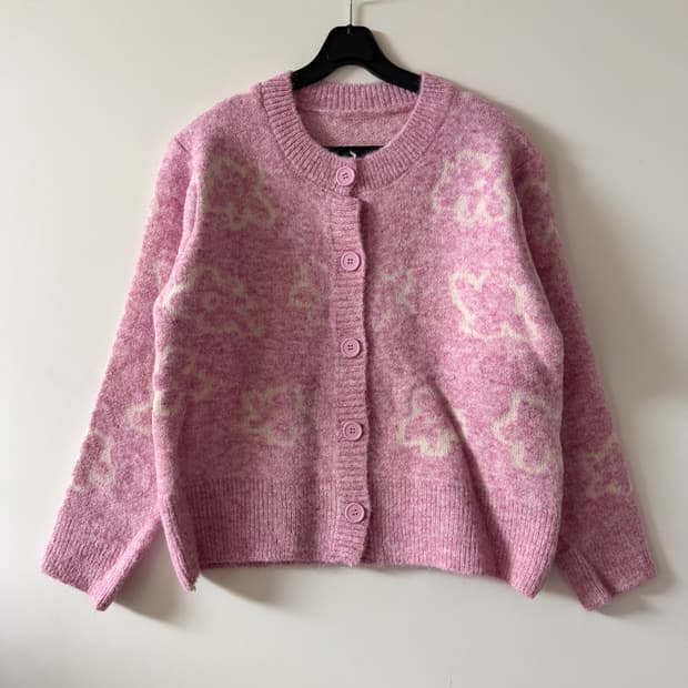 새상품 여자 플라워 니트 가디건