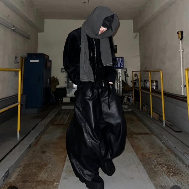 써저리 더블 폴딩 배기 팬츠 m