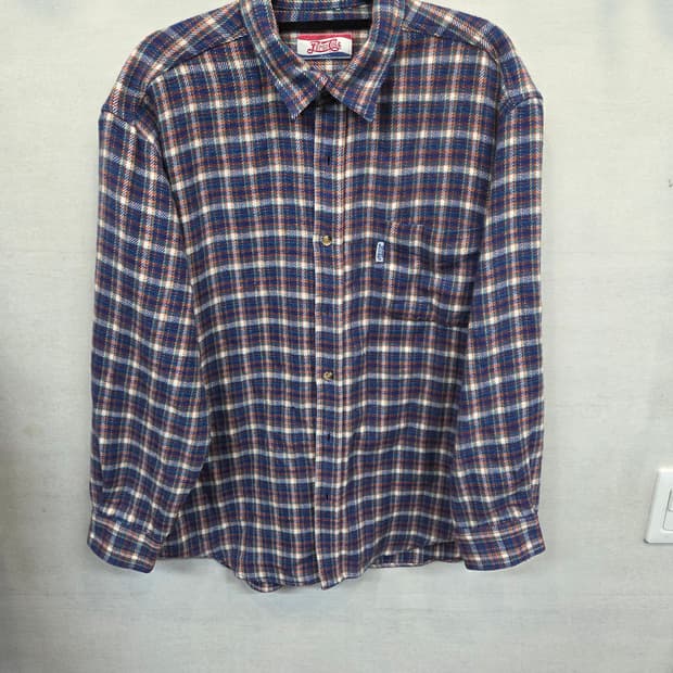펩시콜라 올드스쿨 90s 빈티지 체크 울 셔츠긴팔  L