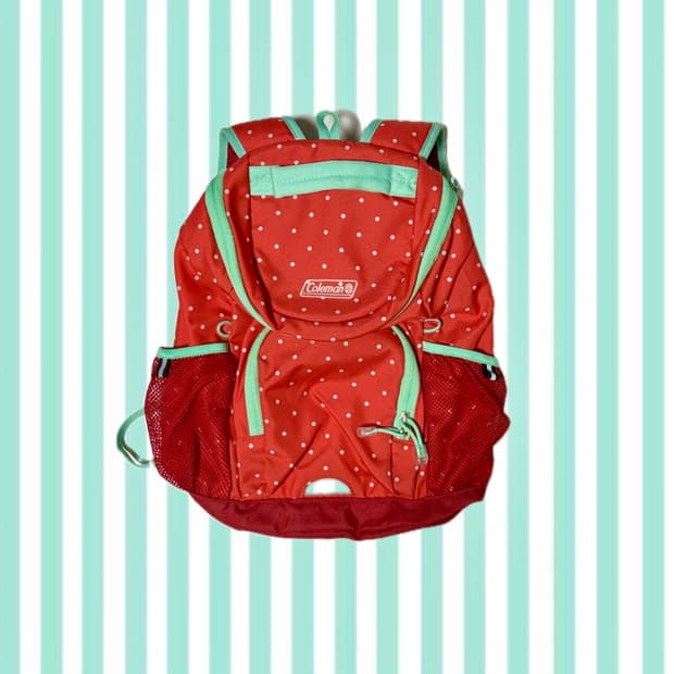 콜맨 빨강 민트 도트 미니 백팩