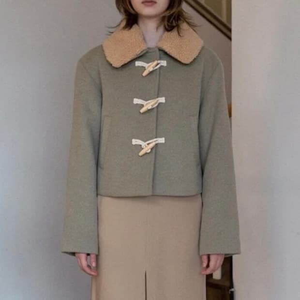 시눈 숏 시어링 더플코트