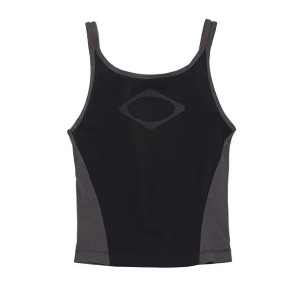 미스치프 롬버스 컬러 블록 슬리브리스 블랙