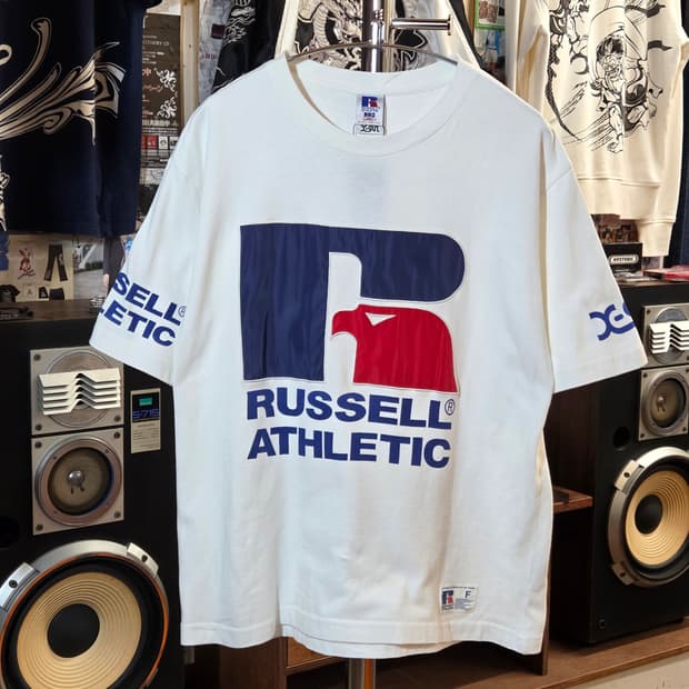 러셀 x 엑스걸 화이트 프린팅 반팔