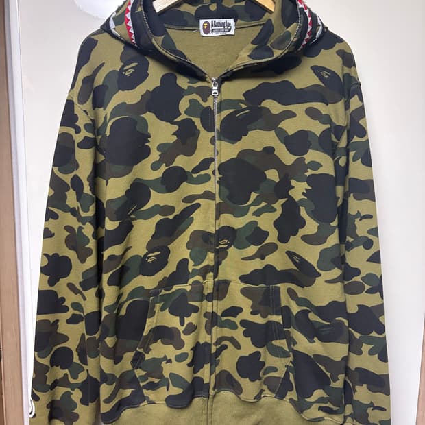 베이프 샤크 후드집업 녹계