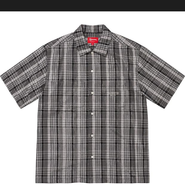 supreme 메탈릭체크셔츠 L