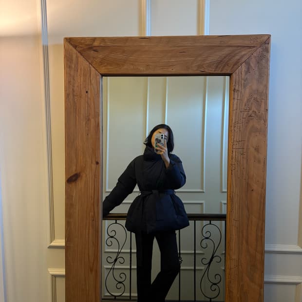 오르 네이비 구스 패딩