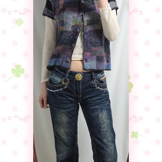 패치워크st 울혼방 반팔 가디건