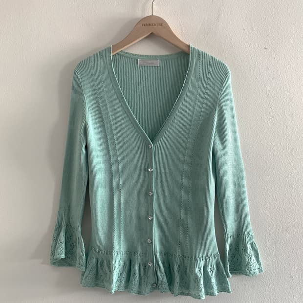 Ethnic Punching Pearl Button Cardigan