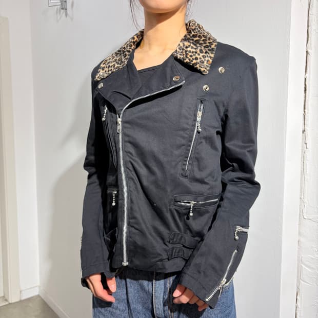 펑크 레오파드 라이더 자켓