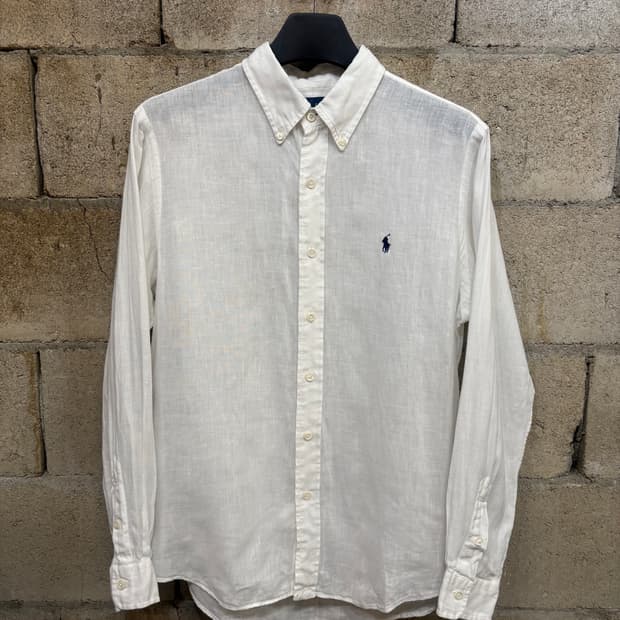 폴로 랄프 로렌 화이트 린넨 셔츠