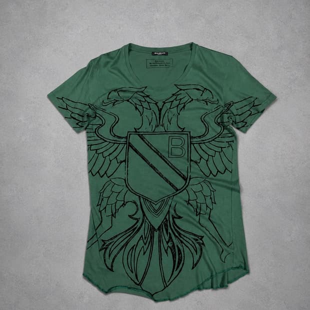 Balmain 2012SS Eagle Crest Print T-Shirt