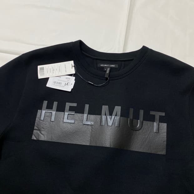 S(100~105) 헬무트랭 오버사이즈 로고티셔츠 블랙