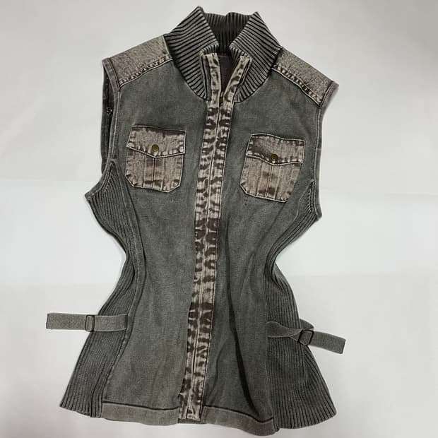 Shop 502 y2k 페어리 그런지 포켓 집업 나시