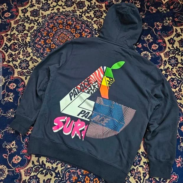 팔라스(PALACE) 믹스업 네이비 후드 티셔츠 L size