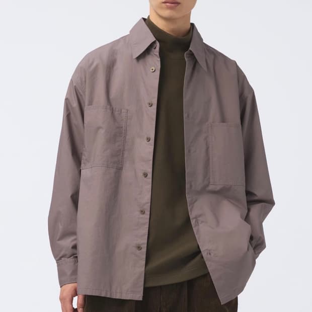 L)24fw 유니클로 u 유틸리티 셔츠 퍼플