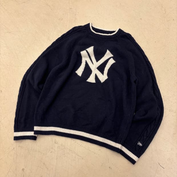 MLB 뉴욕양키스 빅로고 네이비 니트