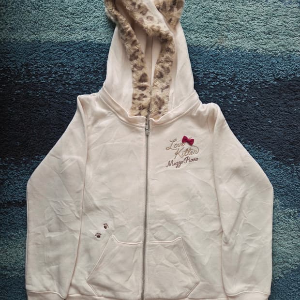 Y2k 빈티지 Mezzo piano 동물귀 후드집업 M사이즈