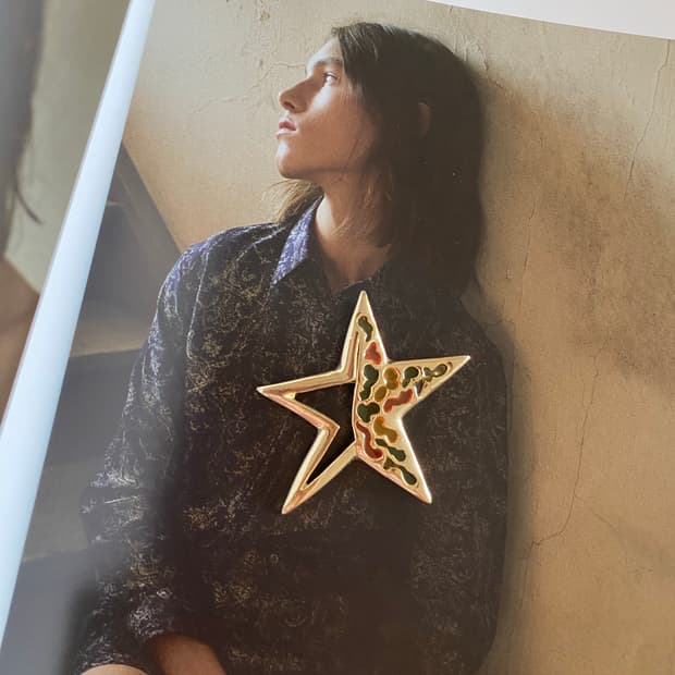 빈티지 스타 별 모양 브로치 수입
