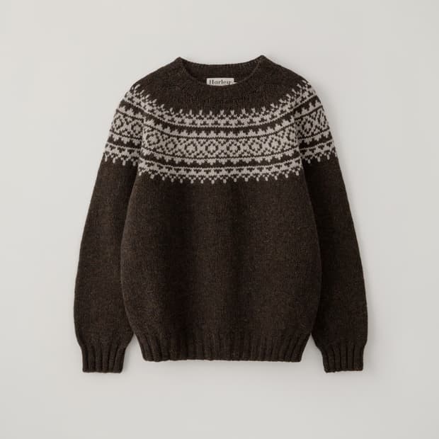 [s] 블랭크룸 할리오브스코틀랜드 요크 페어아일 니트 브라운