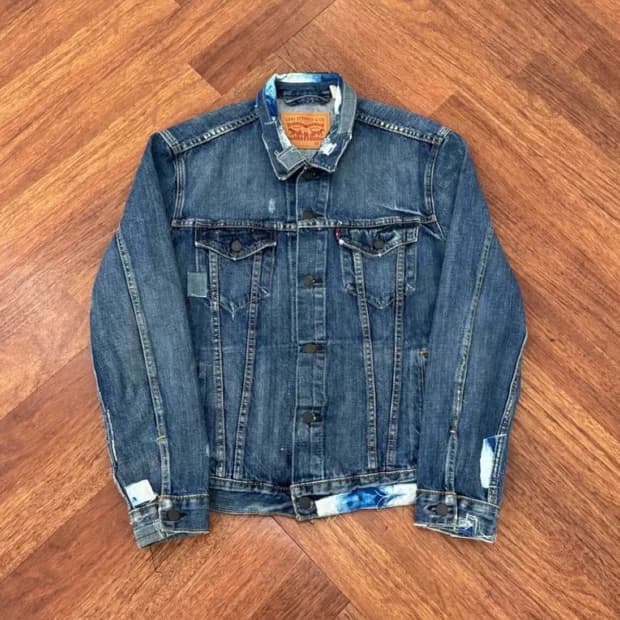 100 리바이스 패치워크 데님 자켓 