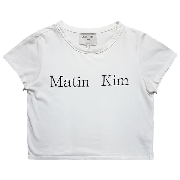 MATIN KIM 크롭 탑 화이트 F