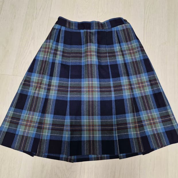 빈티지 THE SCOTCH HOUSE 체크 플리츠 미디 스커트
