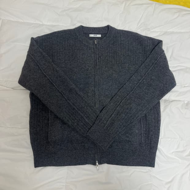 이티씨이 ETCE SMOCKING WOOL KNIT ZIP UP M