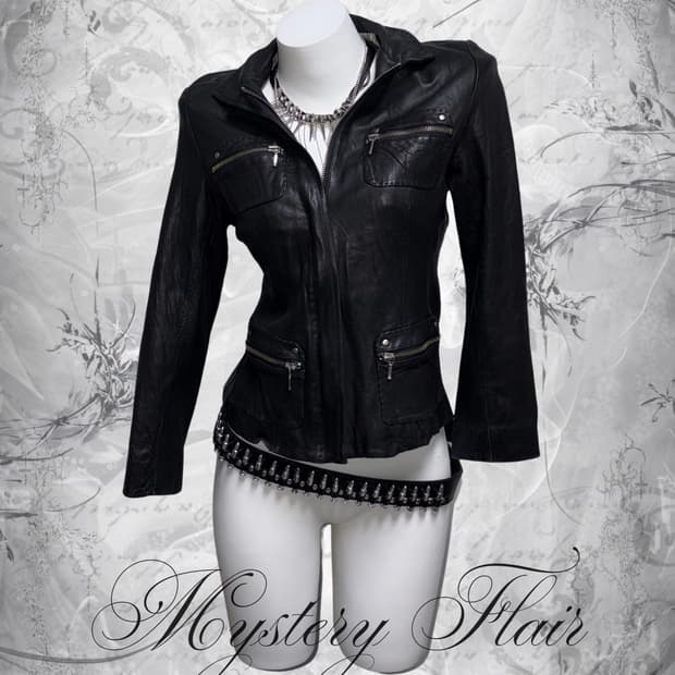 락스타 00s 멀티포켓 양가죽 자켓