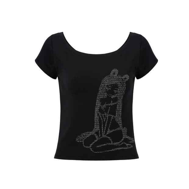 버니앤돌 버니앤돌 Bunny Girl Printed-T(Black)