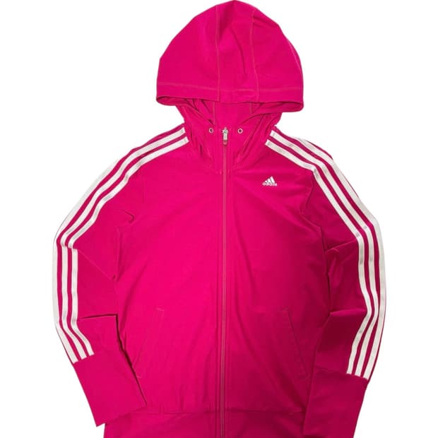아디다스 핑크 후드 져지