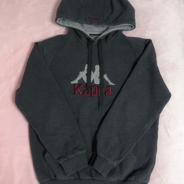 카파 차콜색 기모 후드티 스포티 stc 어항 솜 빈티지