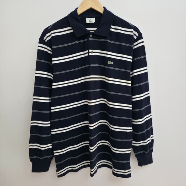 [L] 라코스테 스트라이프 긴팔 카라티