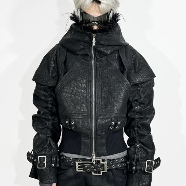 Obsidian Wrap Cropped Zip Bomber