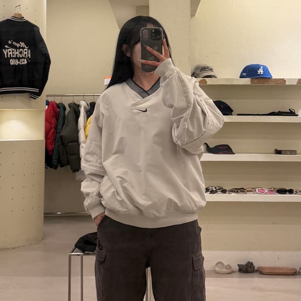 나이키 스우시 브이넥 나일론 웜업 U836