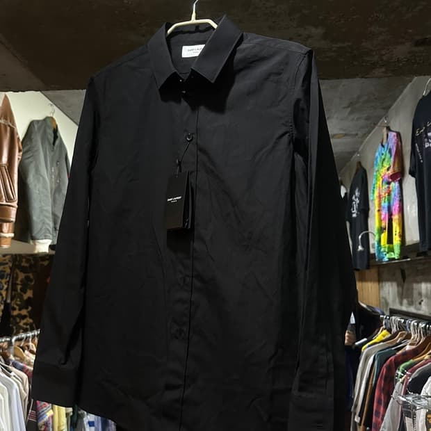 SAINT LAURENT    유니폼 라인 블루셔츠