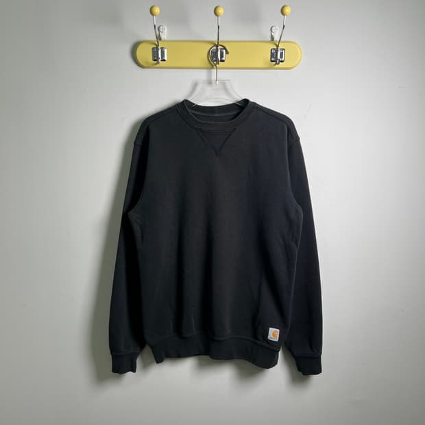 칼하트 블랙 K124 미드웨이트 크루넥 맨투맨 S