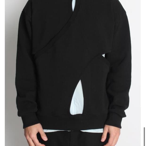 DOUBLE LAYERED SLIT SWEATSHIRT / 절개맨투맨