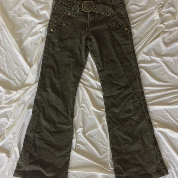 Vintage 로우라이즈 벨트 부츠컷 팬츠