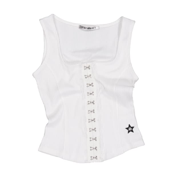 셋업이엑스이 LACE HOOK SLEEVELESS / WHITE