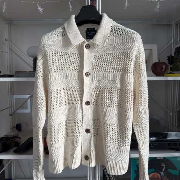 Cropped Crochet Shirt Jacket