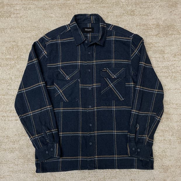 [M] 브릭스톤 플란넬 긴팔 셔츠 블루 체크 셔츠  