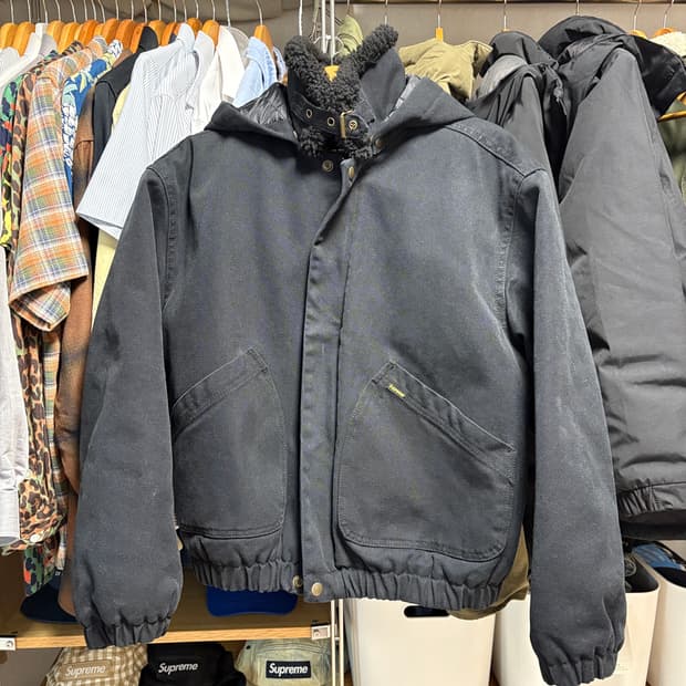 슈프림 포우 셔링 라인드 봄버 자켓 블랙 - 25FW / 사이즈 S