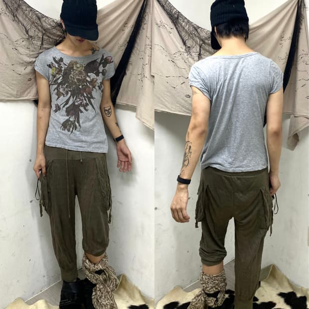 (All Saints)00’s Vkei Mood Print Grey Sl