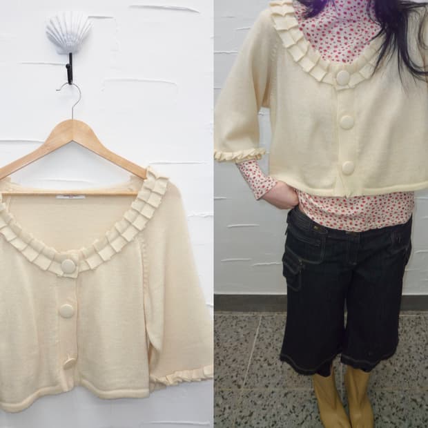 lacelet ruffle cardigan