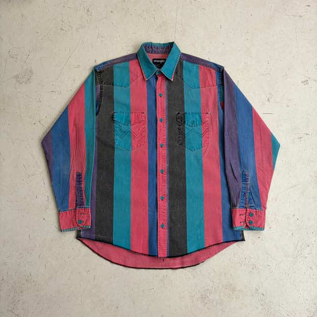 90s 랭글러 빈티지 웨스턴 셔츠 XL