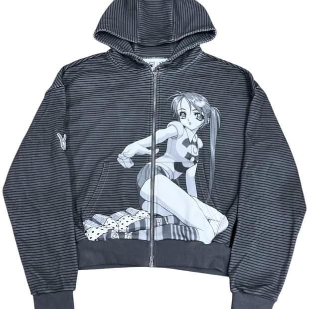 유민하 Thin Stripe Hoodie (Monochrome)