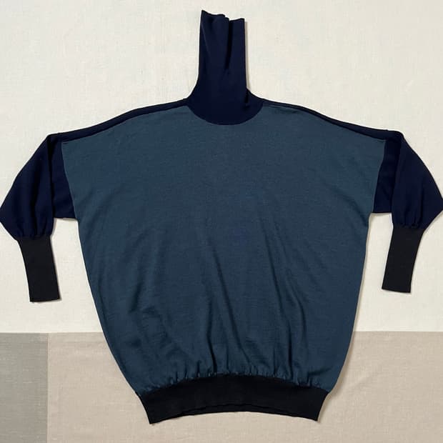 마르지엘라 mm6 컬러블록 터틀넥 니트 margiela 하이넥