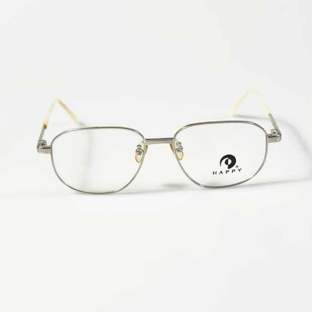 90s HAPPY 실버 메탈 슬림 스퀘어 빈티지 안경