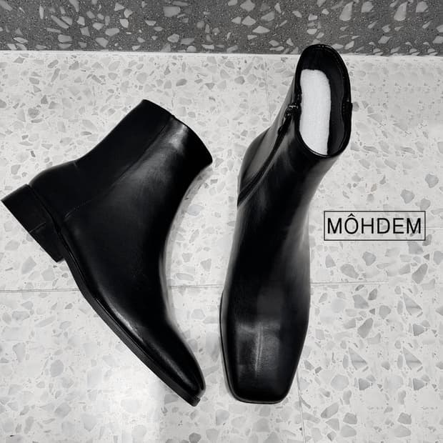 [premium] 로디 첼시부츠 지퍼 가죽 블랙