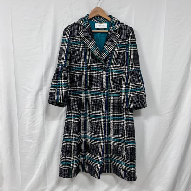 뮤베일(MUVEIL) 울 트위드 체크 코트